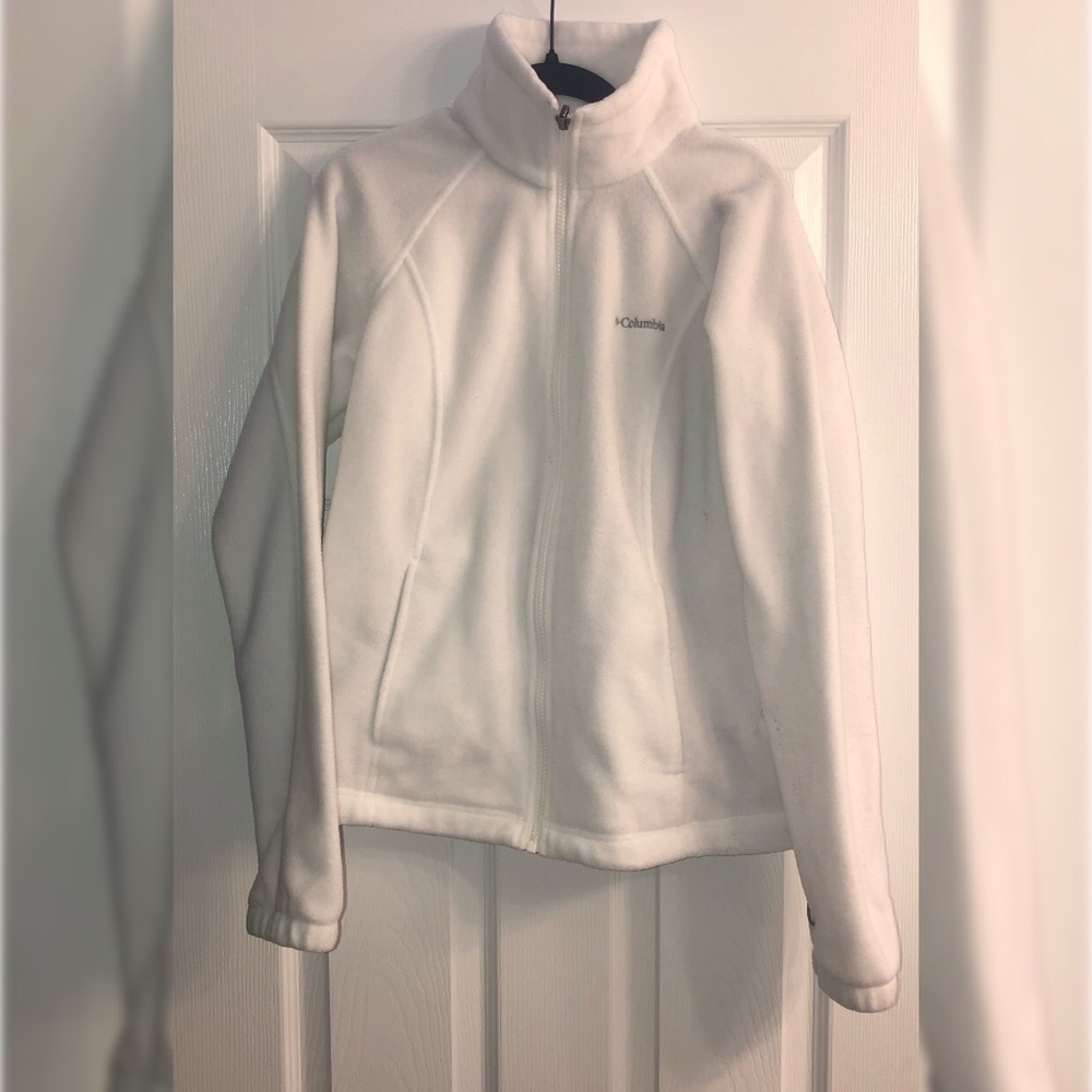 Columbia white fleece zip up